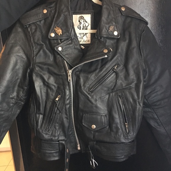 AMAZING ‘The New Age’ Vintage Black Leather Jacket - Picture 1 of 7